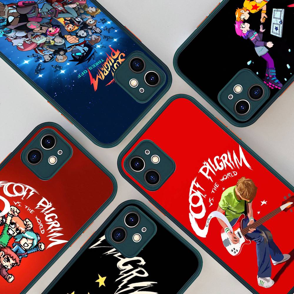 S-Scott Pilgrim Silicone Case For iPhone 16 15 14 13 12 11 Pro Max Plus X XS MAX Shockproof Matte Cover