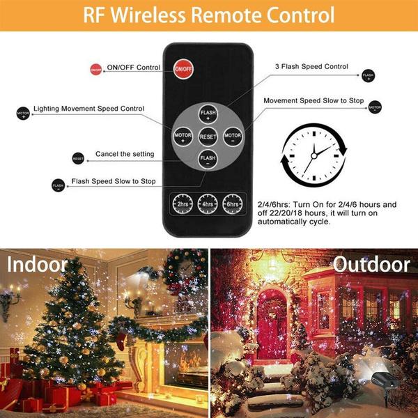 LED Waterproof Christmas Snowflake Projector Light Garden Lawn Lamp Decor