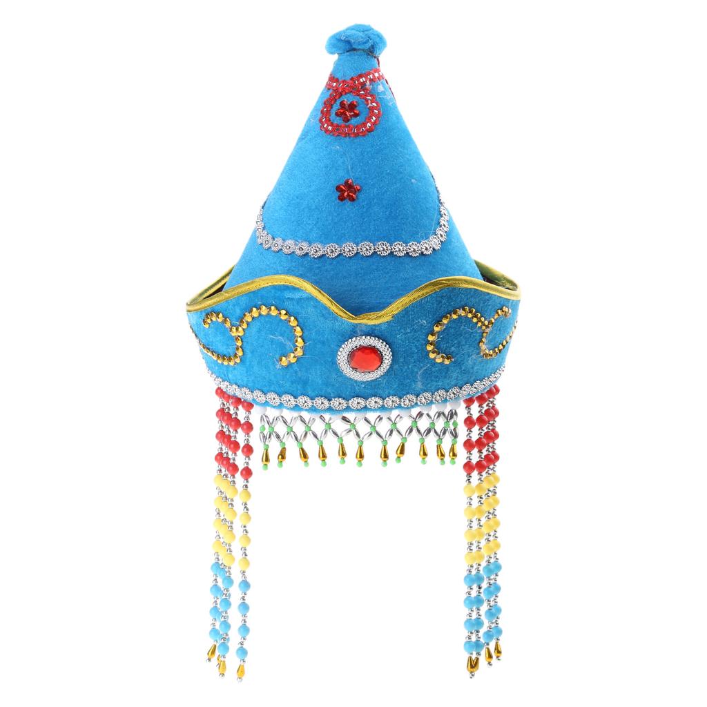 Mongolian Hat for Adult Children Ethnic Mongolian Dance Costume Hat for Performances Stage Props Head Accessories