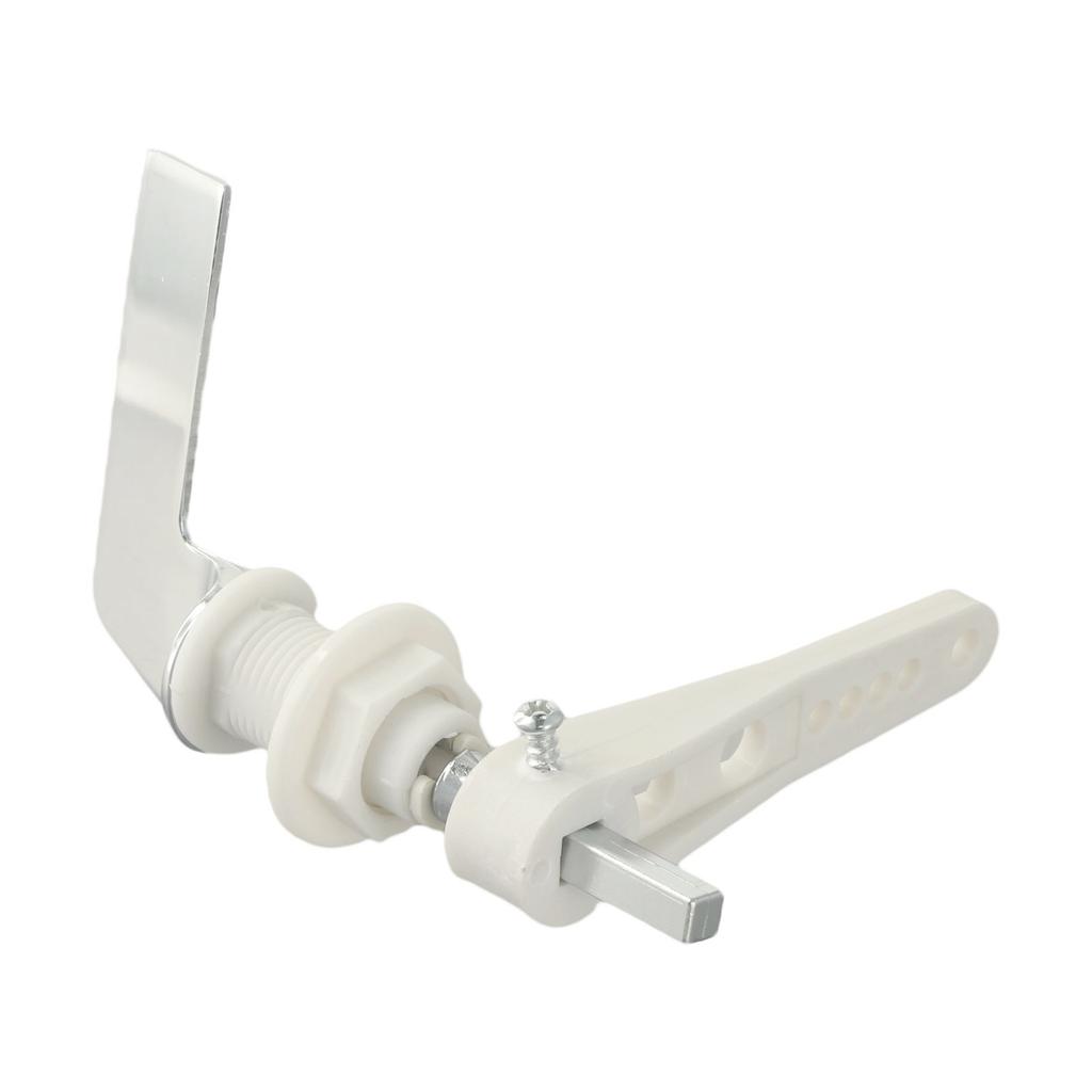 Standard Toilet Cistern Flush Handle Replacement Metal and Plastic Lever with Screw Fittings Compatible with Most Toilet Tanks