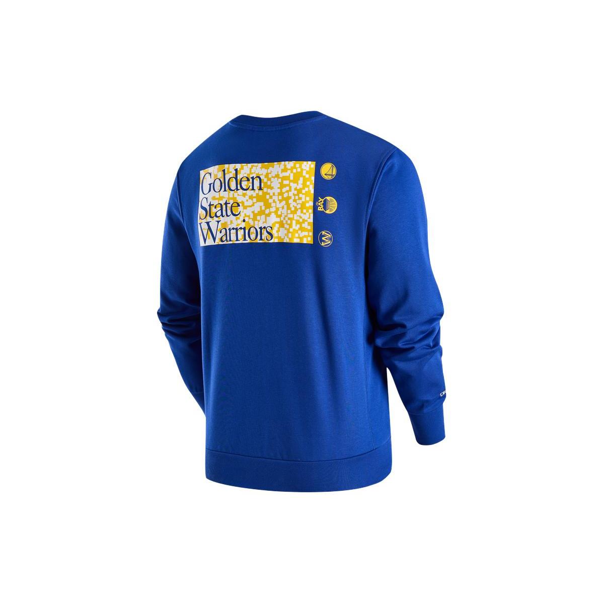 

New Nike DRI FIT NBA Sweatshirt Golden State Warriors Men s Rush Blue FD8652-495 L
