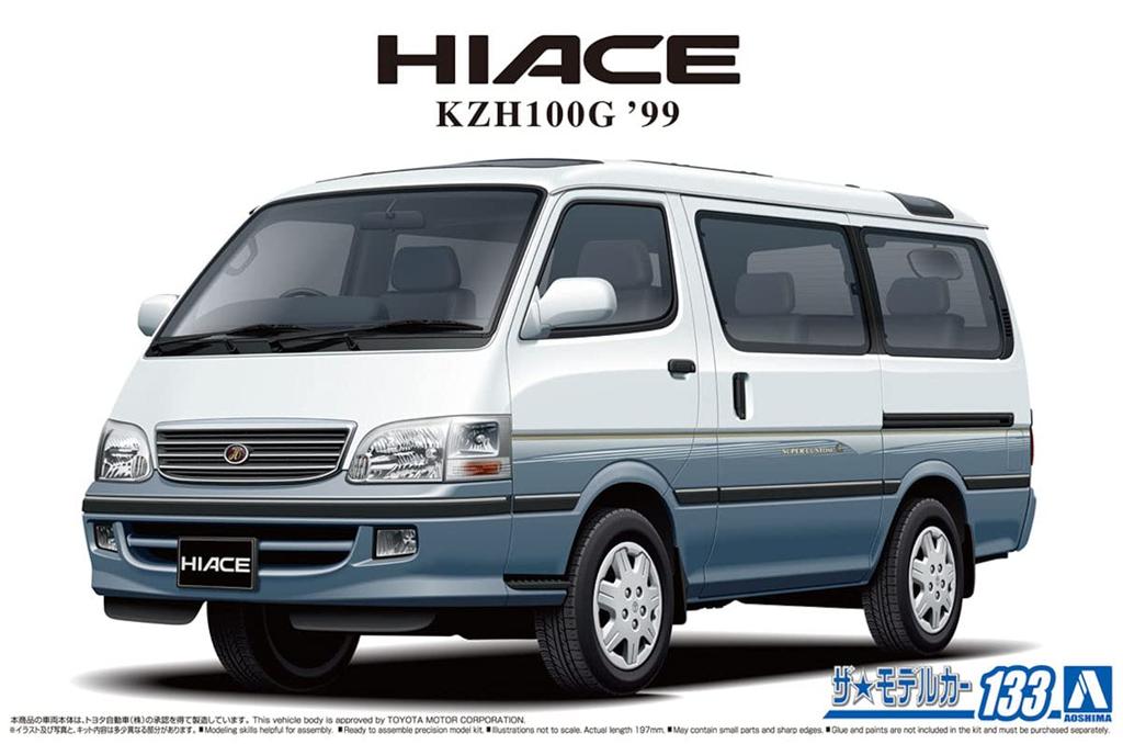 Aoshima Bunka Kyozai Die Modellauto-Serie 133 Toyota KZH100G Hiace Super Custom G 1999 Plastikmodellbausatz Co., Ltd. (AOSHIMA) 1/24 Nr.