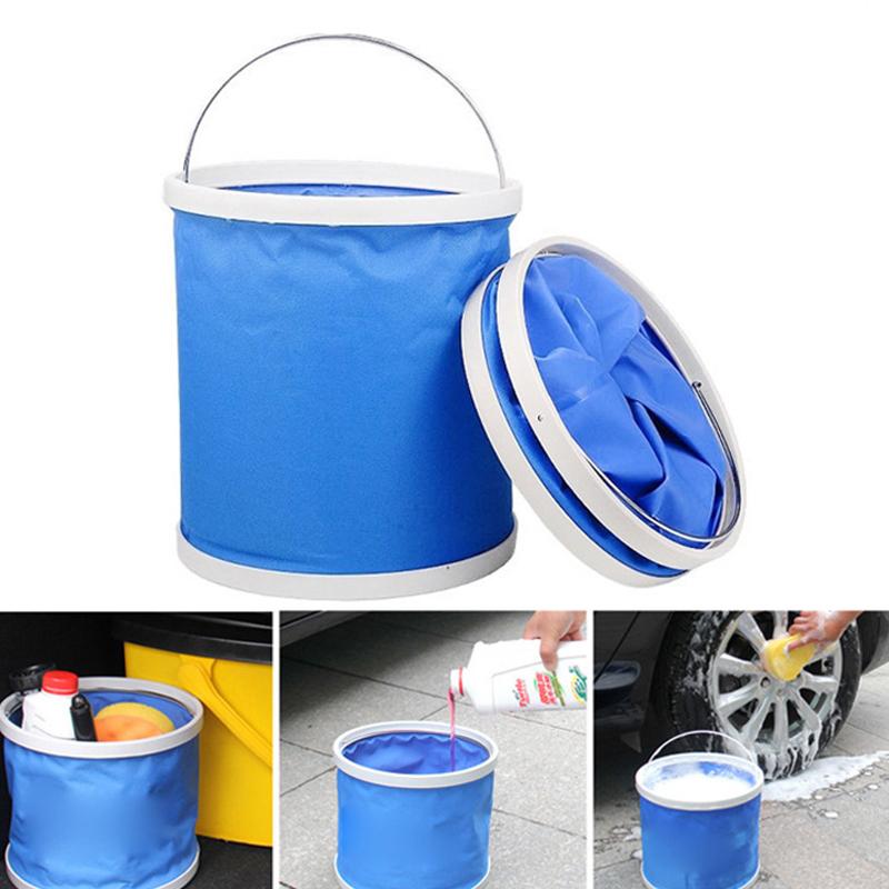 9/13L Car Folding Bucket Oxford Cloth Car Washing Buckets Portable Folding Bucket Multifunctional Waterproof