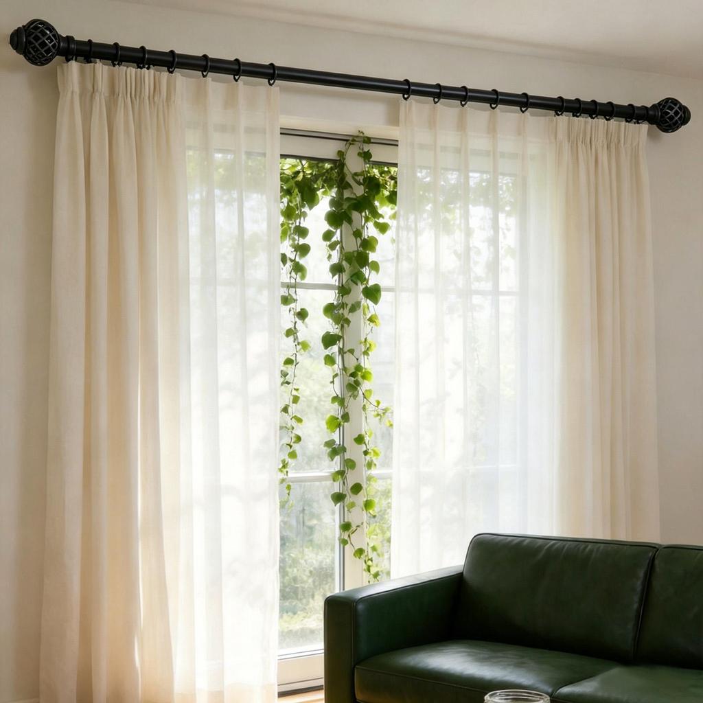 Curtains Rods Heavy Duty Drapery Pole Adjustable 30-90 Inch Telescoping Curtains Rod For Bedroom Living Room Bathroom Dorm Hotel