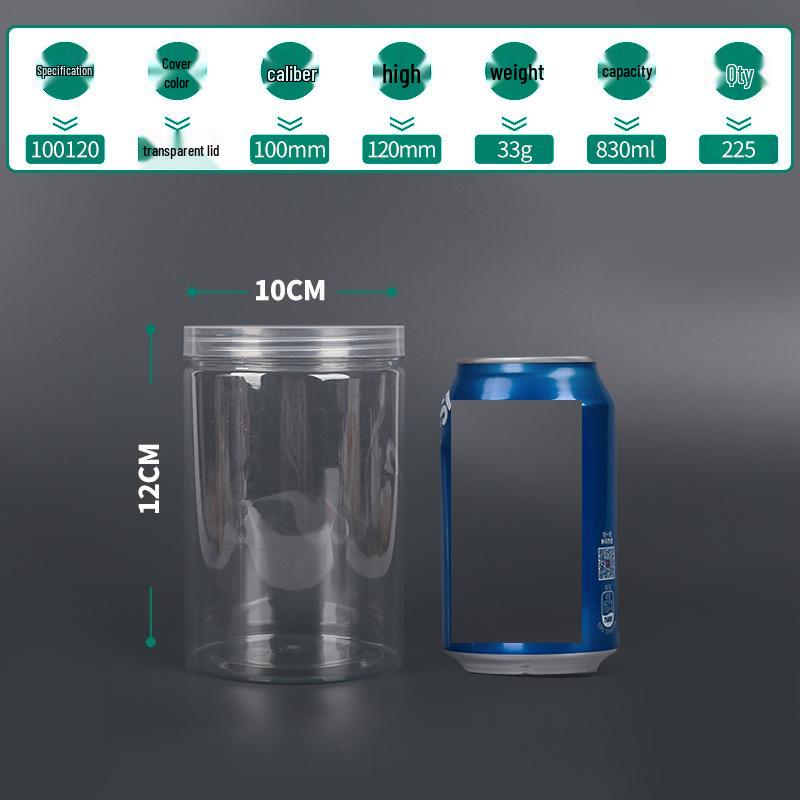 Transparent PET Airtight Plastic Snack Jar
