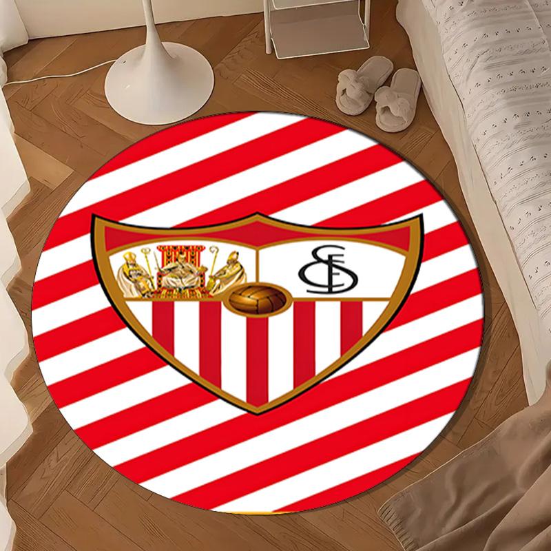 1PC Sevi-lla Europa League Round Rug for Livingroom,Bedroom, Palyroom, Chair Rug, Area Rug, Circle Carpet, Large Size Fan Christmas Gift