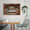 2d Flat 30*20cm, Religious Themed Wooden Wall Art: The Last Supper Scene, Christian Decor, for Kitchen, Garden, Bedroom, Cafe, Bar.