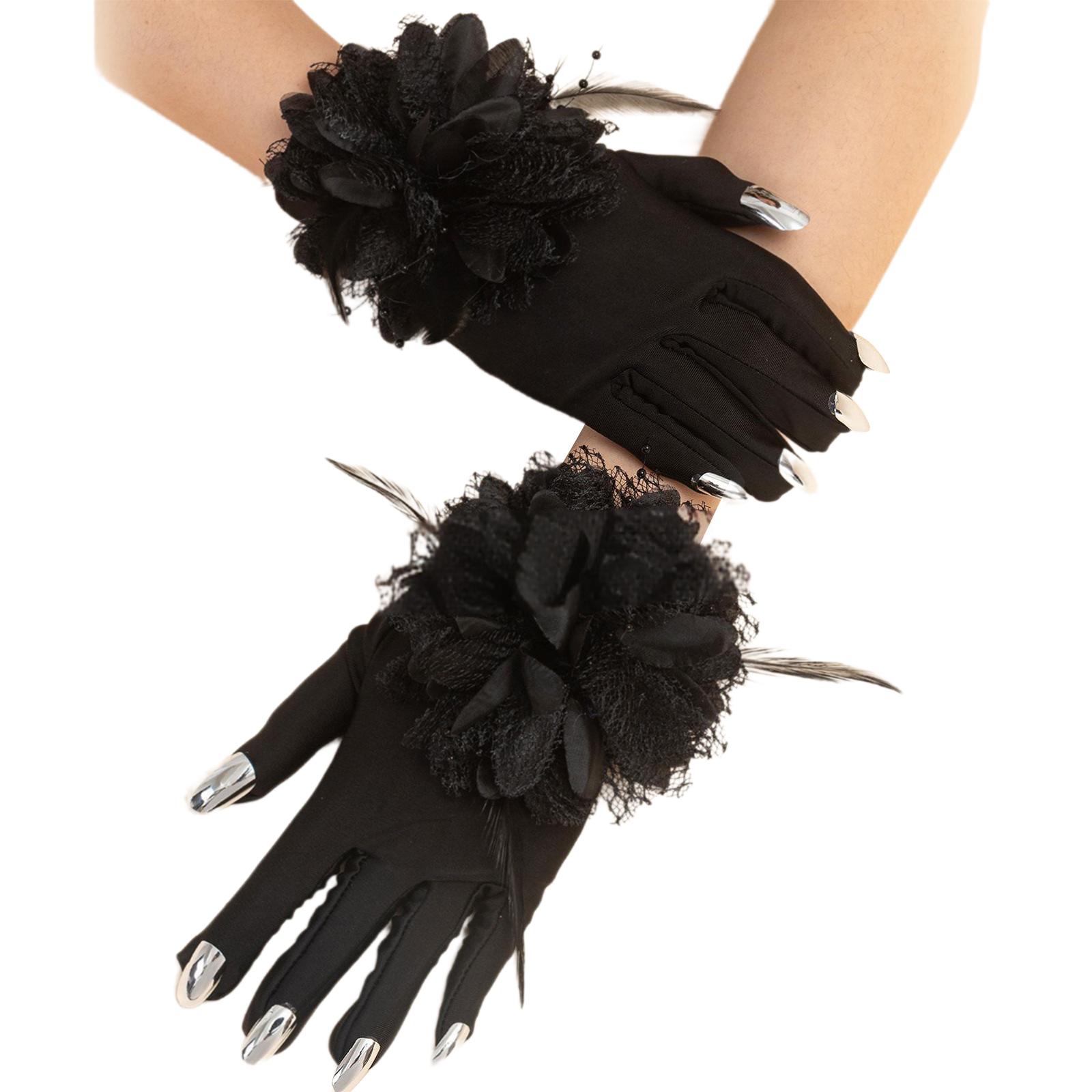 

Halloween Costume Gloves Photo Props Witch Gloves Theme Event Scary Witch Claw Gloves Adult Stage Performances Props 1 чёрный