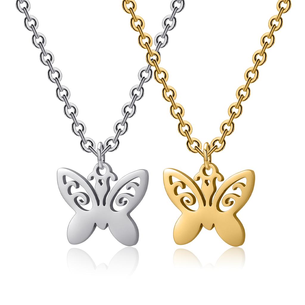 Dooyio Neuankömmling Mode Edelstahl Schmetterling Halskette Anhänger Frauen Schlüsselbeinketten Schmuck Party Geschenke