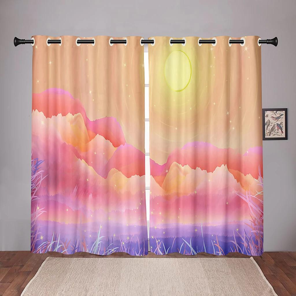 Luxury Moon Sky Cloud Star Blackout Window Curtains for Bedroom Living Room Bathroom Kicthen Door Hall High Shading New Pattern