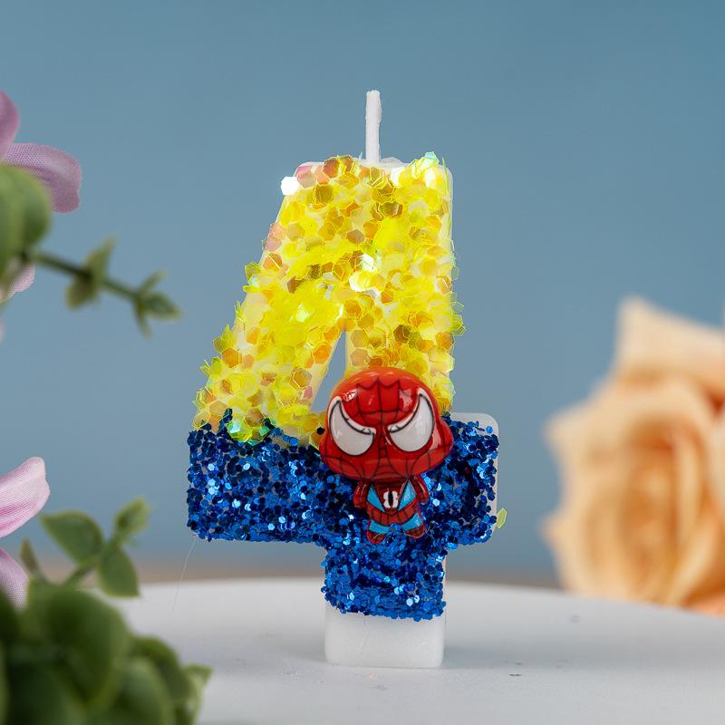 Anime Digital Number Birthday Cake Candles Party Decorations