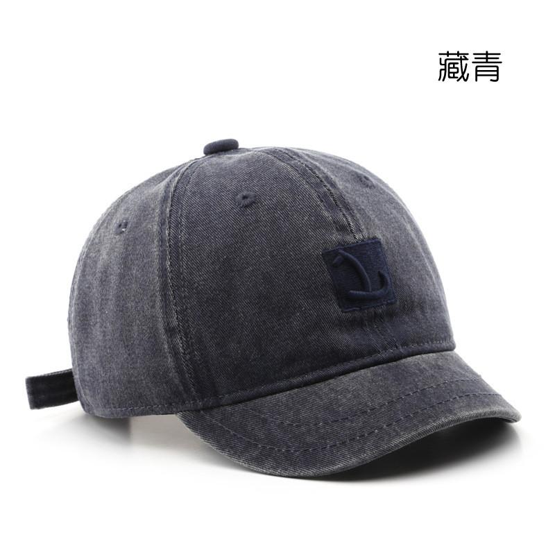 

Cotton Baseball Cap With Short Brim For Sun Protection And Outdoor Sports темно-синий