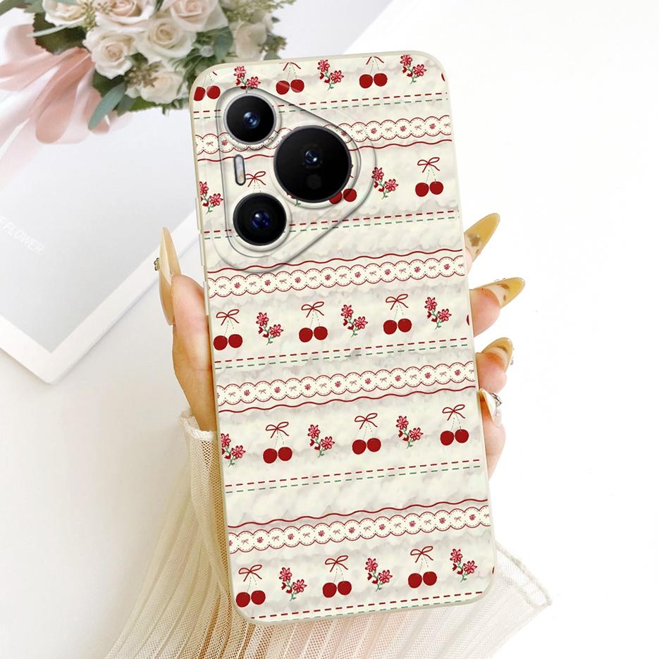 For Huawei Pura 70 Pro Case Pura70 Pro+ New Flowers Candy Painted Cover Soft Silicone Phone Case For Huawei Pura 70 Ultra Fundas