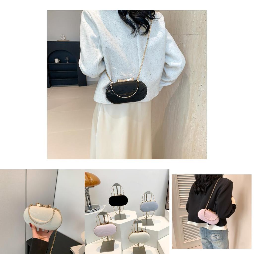 Trendy Circular Bag With Chain Strap For Women Street-style Shoulder Bag