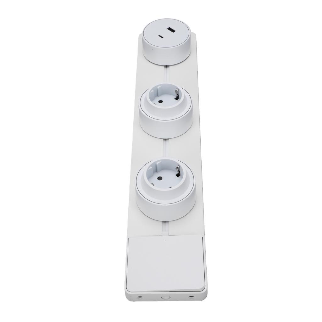 Under Cabinet Power Strip with USB Port 40cm Electrical Stainless Steel Aluminum Alloy Power Strip Track System for