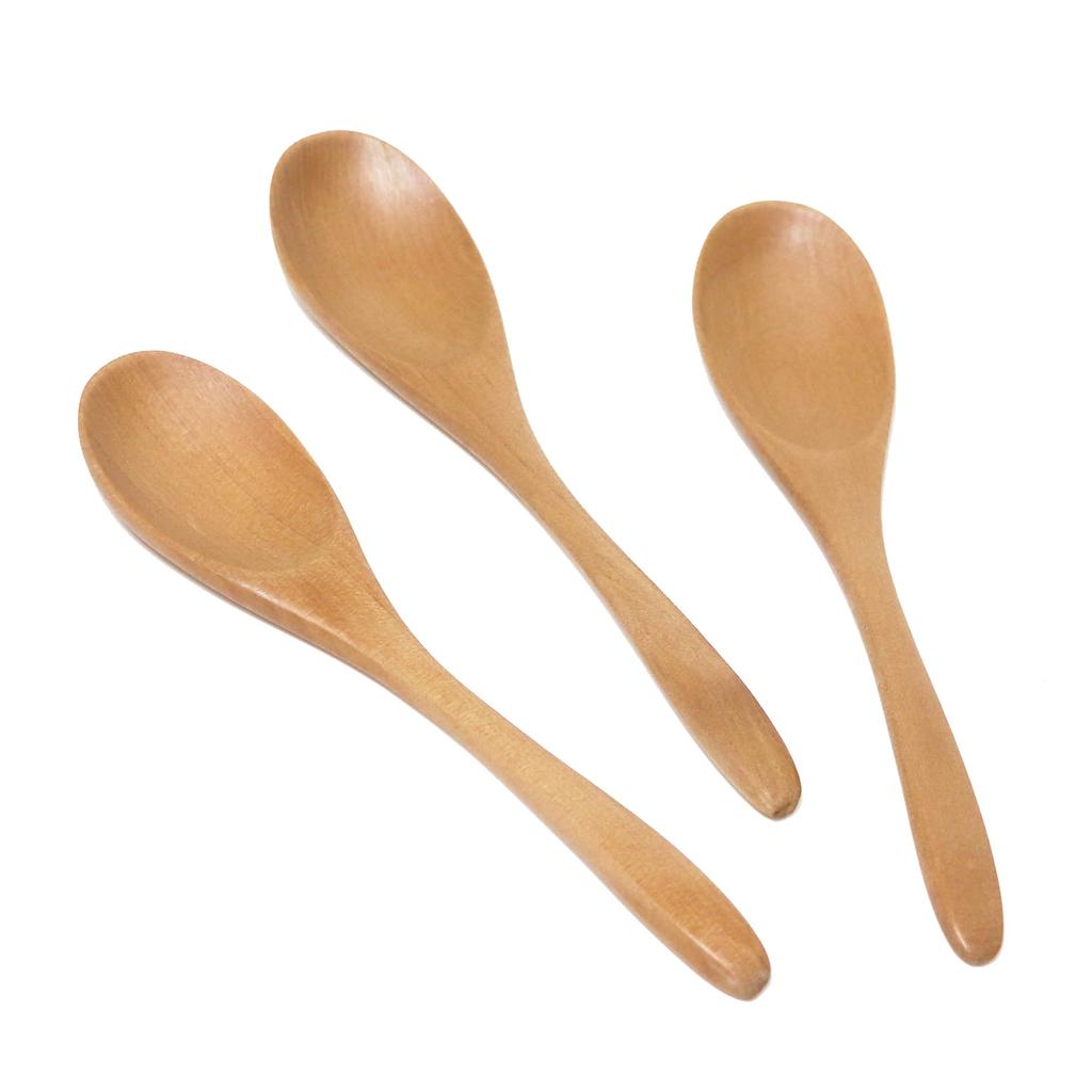 Osaka Choseido Wooden Coffee Set of Natural Wood Spoons, Small, 14.5cm Length, 3,