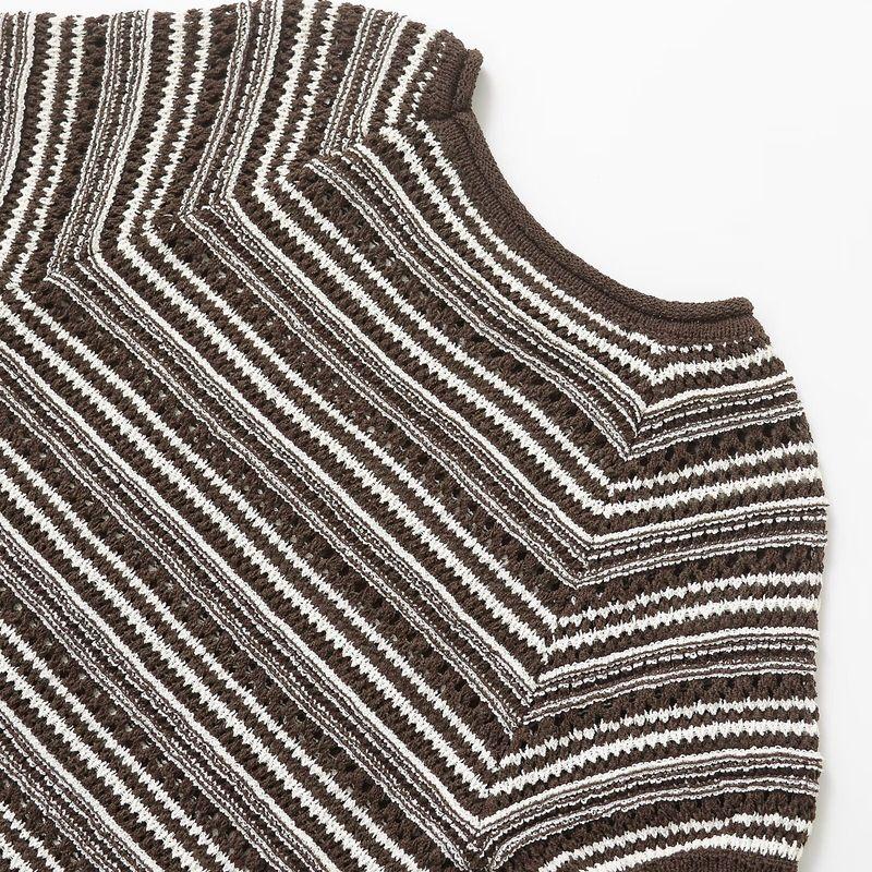 Kaslead New Women clothes Western Style Fashion Simple and Versatile Striped Knitted Top 2756007