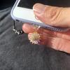 1pc Sparkled Rotatable Decompression Zirconia Phone Dust Plug - Mobile Phone Strap, Phone Dust Plug Charm