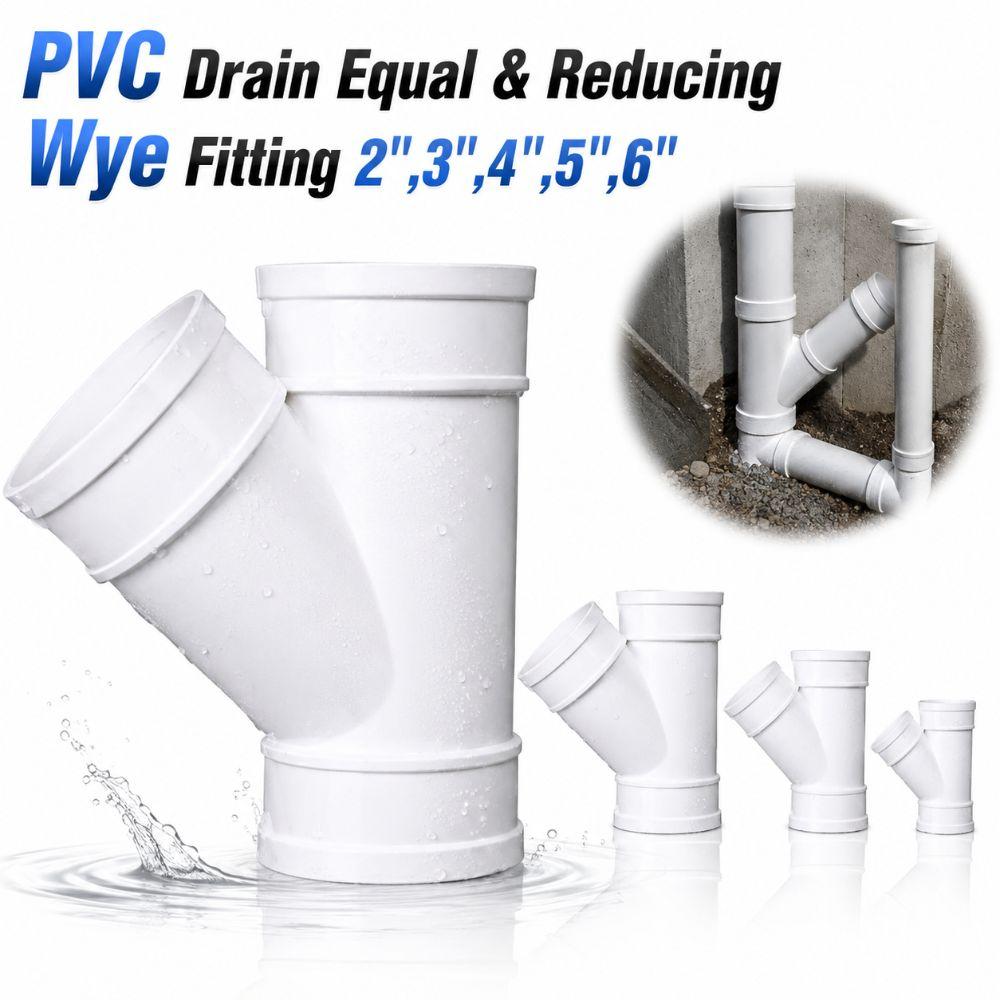 Y-Shaped 3-Way Drainage Pipe Fittings White Drain Pipe Joint  Pipeline Accessories