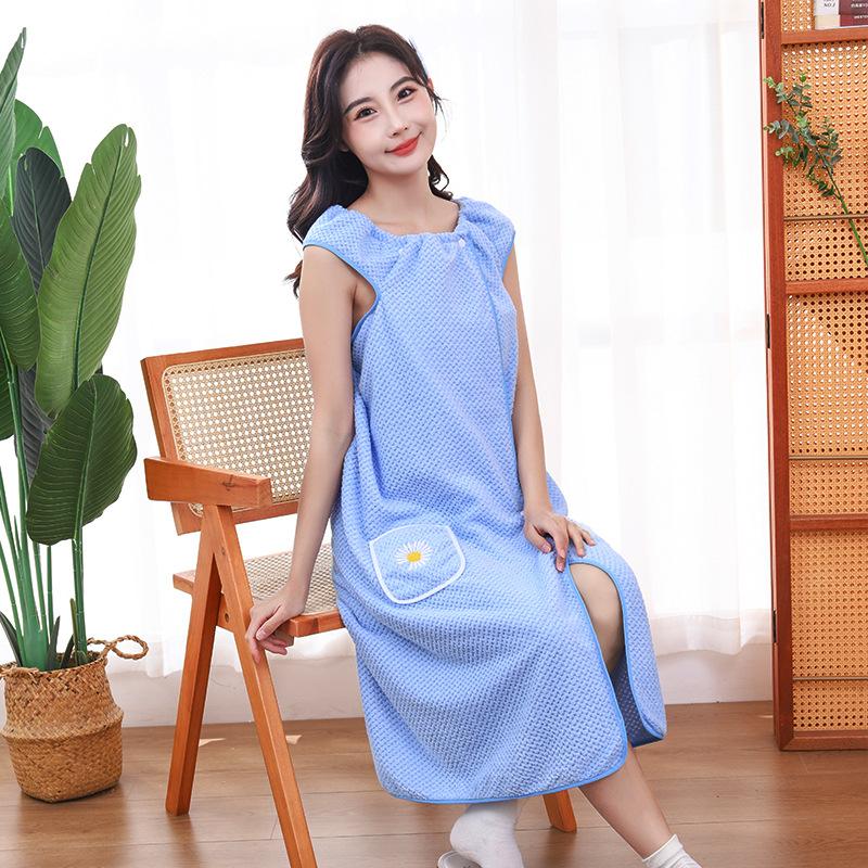 Coral Fleece Bath Skirt Is Soft and Skin-friendly Can Be Worn Suspender Bathrobe Variety Bath Towel Beach Towel Can Be Worn Bath Towel