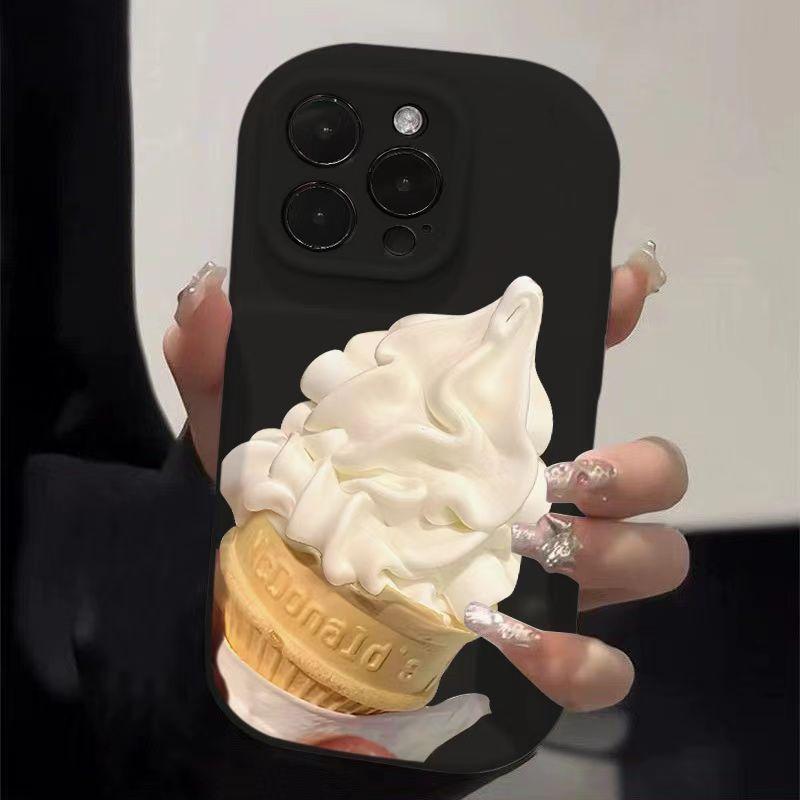 The Ice Cream Is Suitable for IPhone 16, Phone Case 15plus, Matte 14 Silicone 13, Mini Protective Case 12promax11