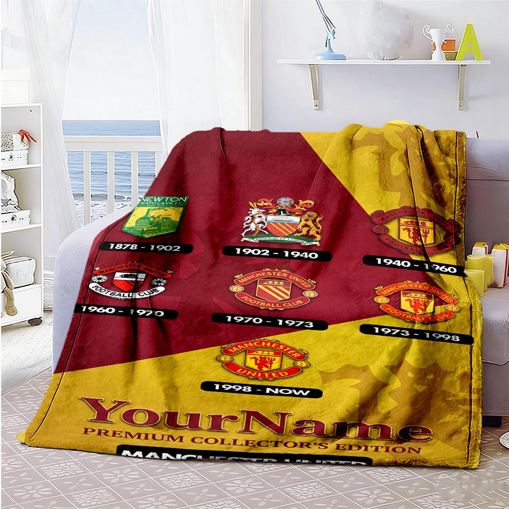 Manchester Personalized Name Blanket Gift Personalized Blanket Ultra-Soft Perfect for Home Decor Bedding Chair Office Chair All-Season Use