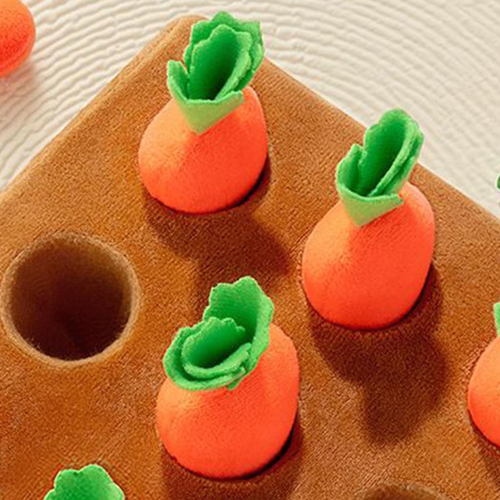 Carrot Snuffle Mat for Dogs Puppy Carrot Plush Toy Interactive Pet Plush Puzzle Toys Dog Carrot Pulling Interactive Training Toy
