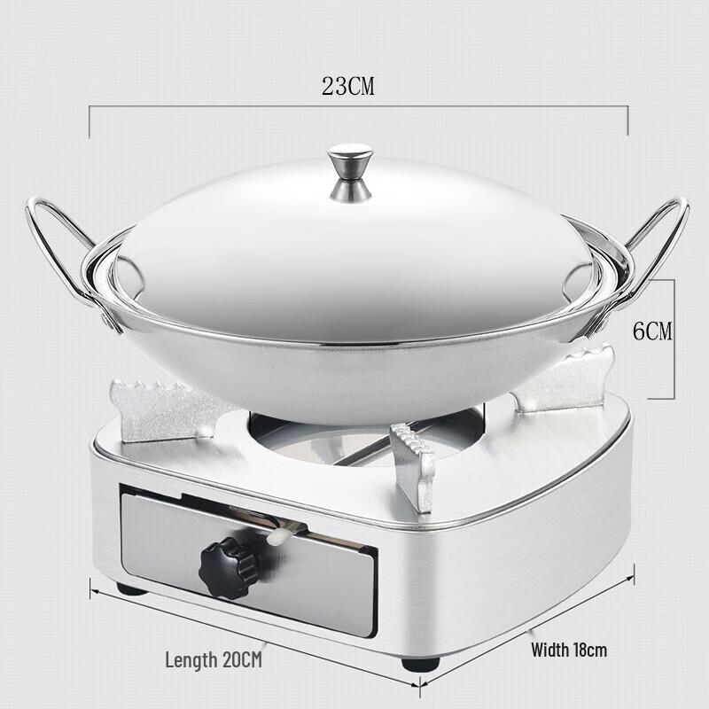 GOWKE Stainless Steel Mini Hot Pot with Alcohol Stove