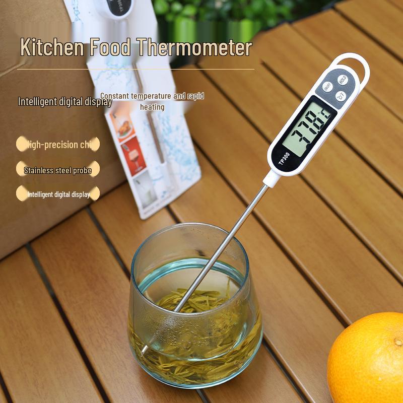 Digital Kitchen Meat & Milk Thermometer with Stainless Steel Probe Flat Handle Thermometer [Blister Pack]