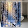 JIT1pcs Winter Snow Forest Landscape Shower Curtain, High-end Elegant Bathroom Curtain, Bathroom Decoration Pattern