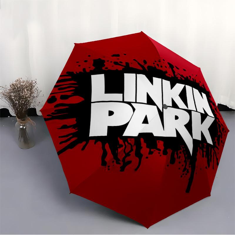1pc Linkin Park Automatic Folding Cute Umbrella, 8 Ribs for All-Season Use, Portable for Travel & Outdoor Activities063