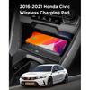 CarQi Trådlös laddare för Honda Civic 2016-2021 Bälte USB-port, Trådlös laddningspanel för Honda Civic Halvkombi Si Coupé R Typ Tillbehör 2021 2020