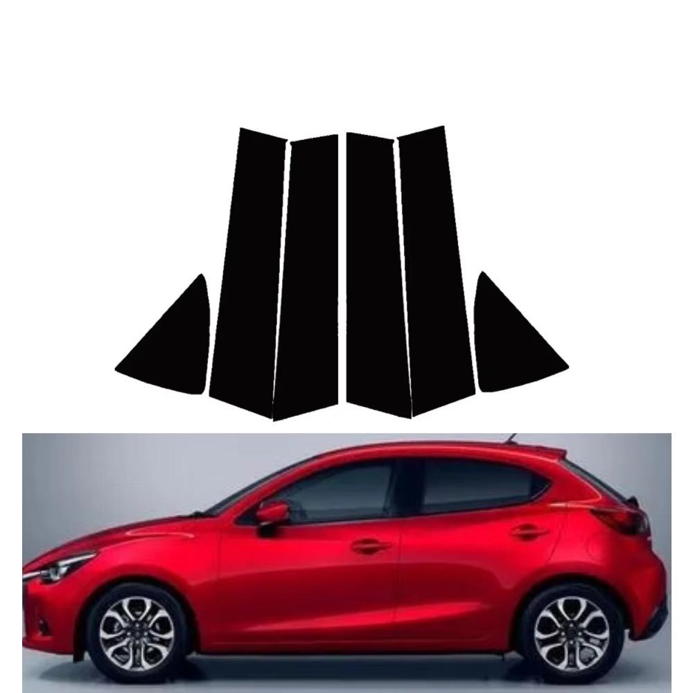 6PCS Polished Pillar Posts for Mazda Demio 2014 2015 2016 2017 2018 2019 for Toyota Yaris R 2016-2020 Door Window Trim Stickers