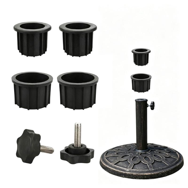 Outdoor Umbrella Base Bushing with Center Opening Support Sleeves and Direct Tightening Pieces for Stand Service