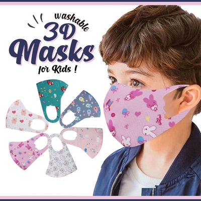 5Pcs Children Kids Face Coverings Washable Adjustable Reuseable Cartoon Lovely Face Protection