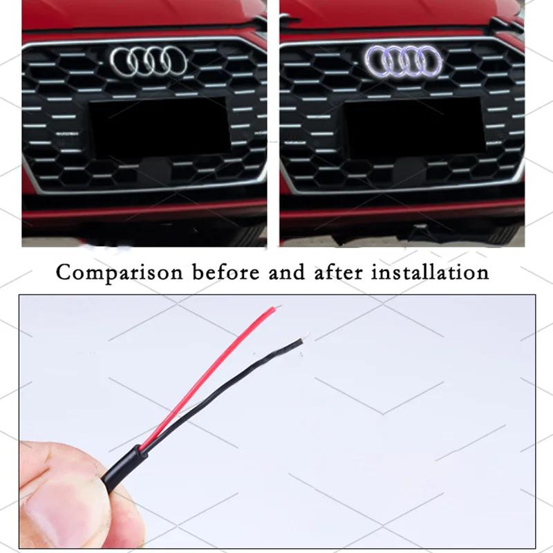 For Audi S S3 2026 Hot For Audi Hub Caps Audi Car LED Front Grille Logo Lamp Static White Light 249 273 285mm For AUDI A3 A4 A5 A6 A7 A8 S3 S4