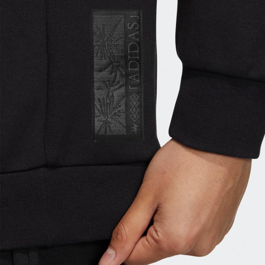 Adidas Printed Logo Crewneck Long Sleeve Sweatshirt Men Tops Black HN8995
