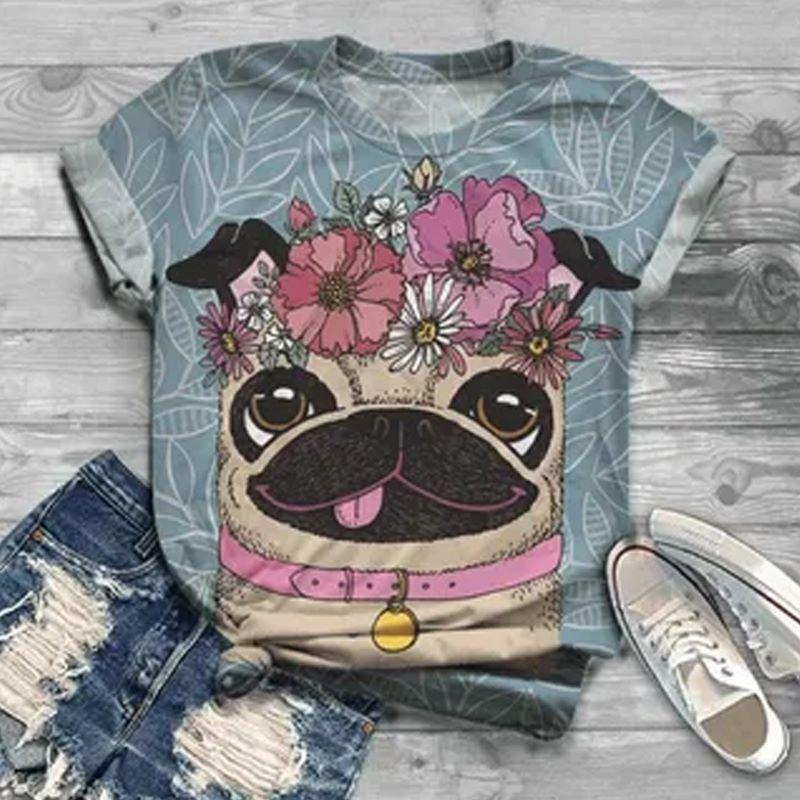 

Футболка Harajuku с коротким рукавом с животным принтом Cute Sunshine