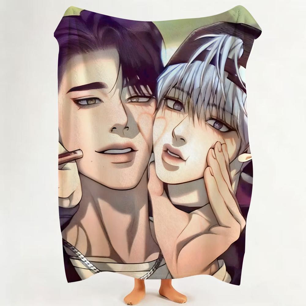 Comic P Pearl B Boy Throw Flannel Throw Blanket Suitable for Sofa Living Room Bedroom