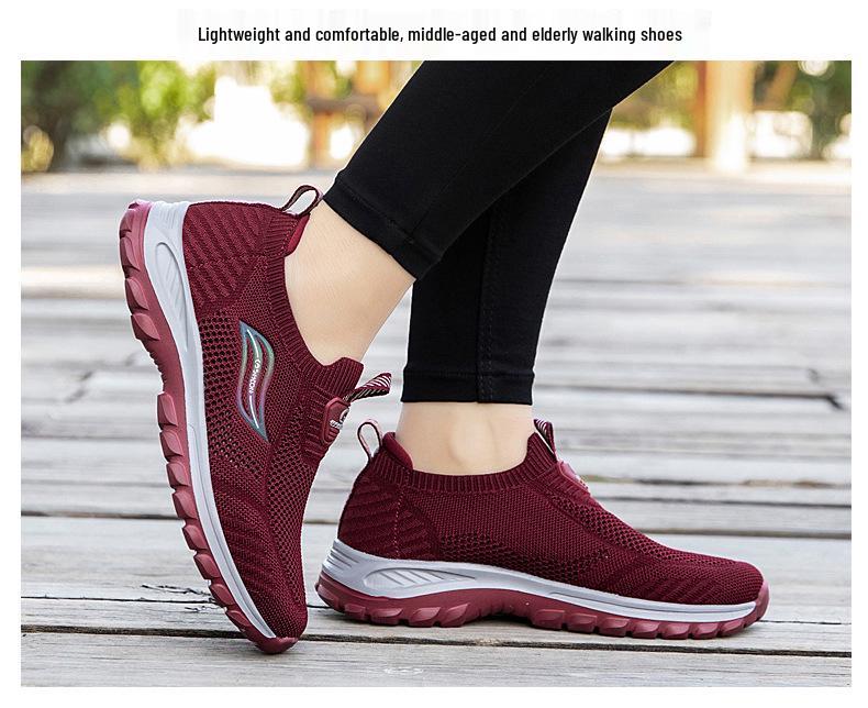 Zhang Kaili Men's Summer Slip-On Mesh Breathable Non-Slip Lightweight Comfortable Elderly Sports Dad Shoes