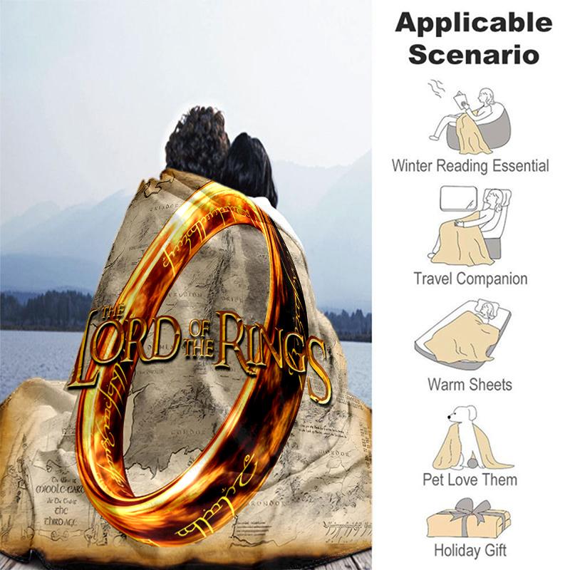 1pc Blanket The Lord of the Rings3 Print Design, Lightweight Blanket for Sofa, Bed- Soft &Warm, Gift for All Seasons like Christmas, Halloween