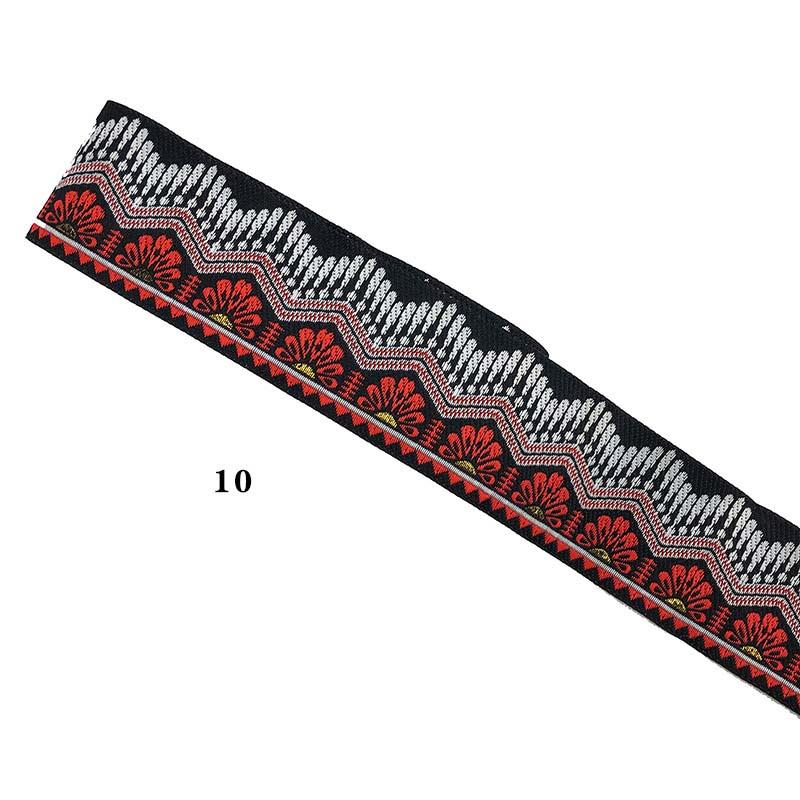 Cinta de Pasamanería Bordada Jacquard de Encaje Étnico para Adorno de Borde de Cuello de Vestimenta de Ropa Nacional Tradicional de Bricolaje de 5 cm