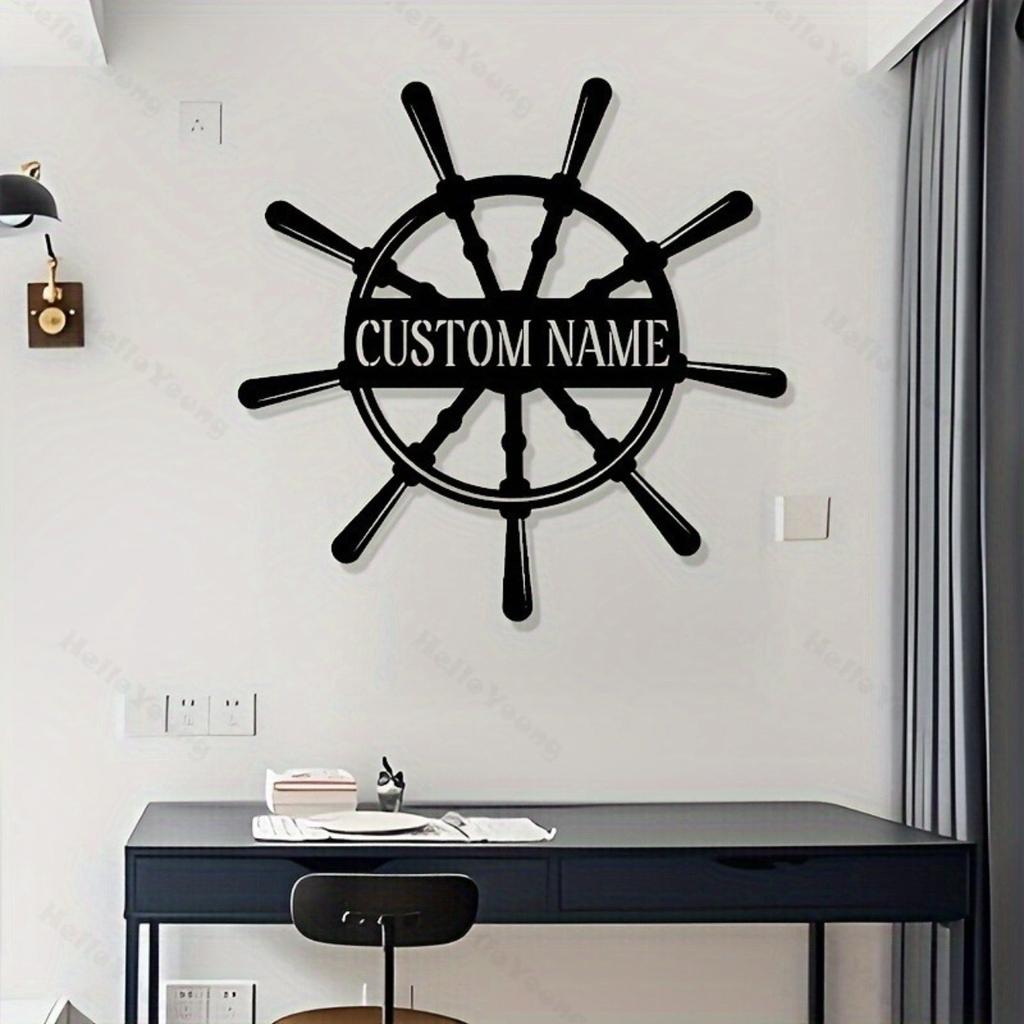Vintage Nautical Anchor Metal Wall Art, Art Deco Home Decor for Living Room Bar
