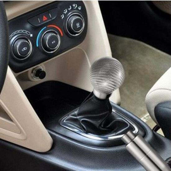 Carbon Fiber w/ adpaters MT Manual Gear Shift Knob Stick Resin Round Ball Shape`
