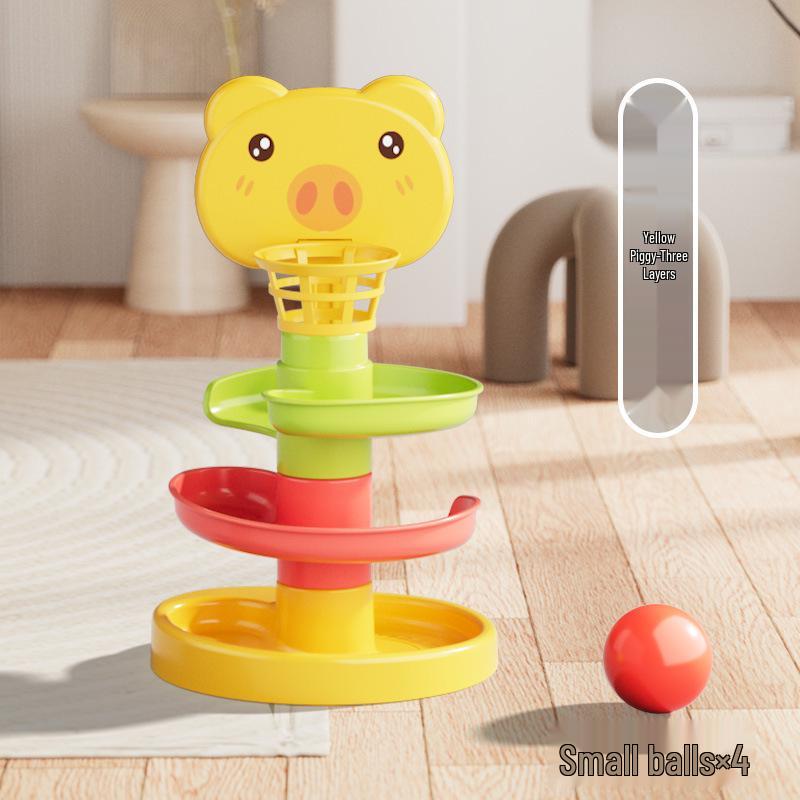 Rainbow Stacking Tower: Chewable, Spinning Educational Toy for 1-2.5 Year Olds