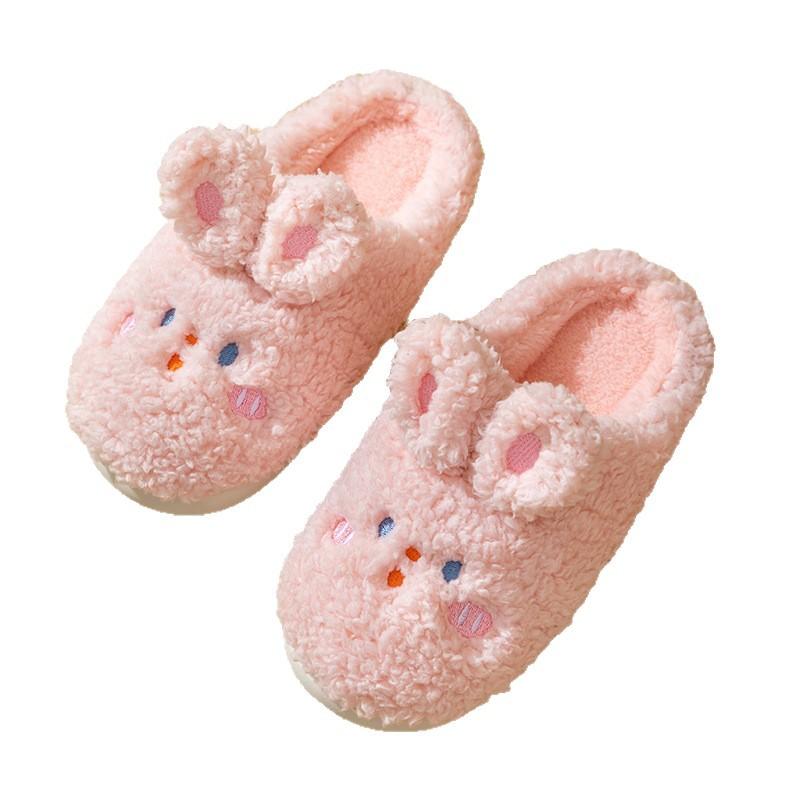 Home Cotton Slippers Autumn and Winter Indoor Home Non-slip Plush Warm Cute Rabbit Hair Plush Cotton Mop