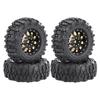 1/30 RC Crawler Black 0.7" Coating Brass Wheel Rim Hub with Tires Offset  for AXIAL SCX30 Jeep Wrangler JLU Ford Bronco
