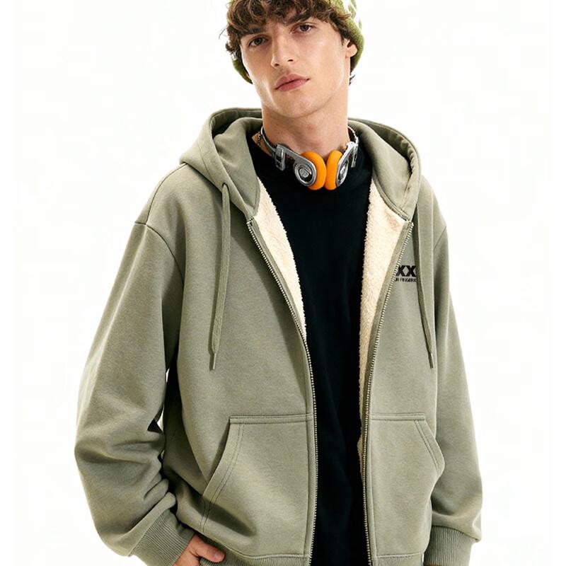 Fingercroxx Men's Winter Fleece-Lined Hooded Cardigan