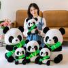 Cute Panda Plush Toy, Long Fur Soft Stuffed Animal, 30cm/55cm Height, Pp Cotton Filling