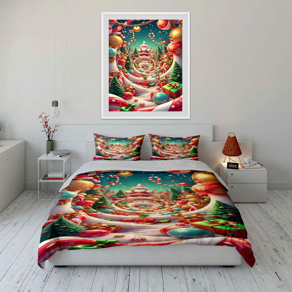 Festive Wonderland Dreams Bedding Sets Duvet Cover Sets Duvet Covers Pillowcases(1*Duvet Cover 2*Pillowcases Without Duvet Insert)